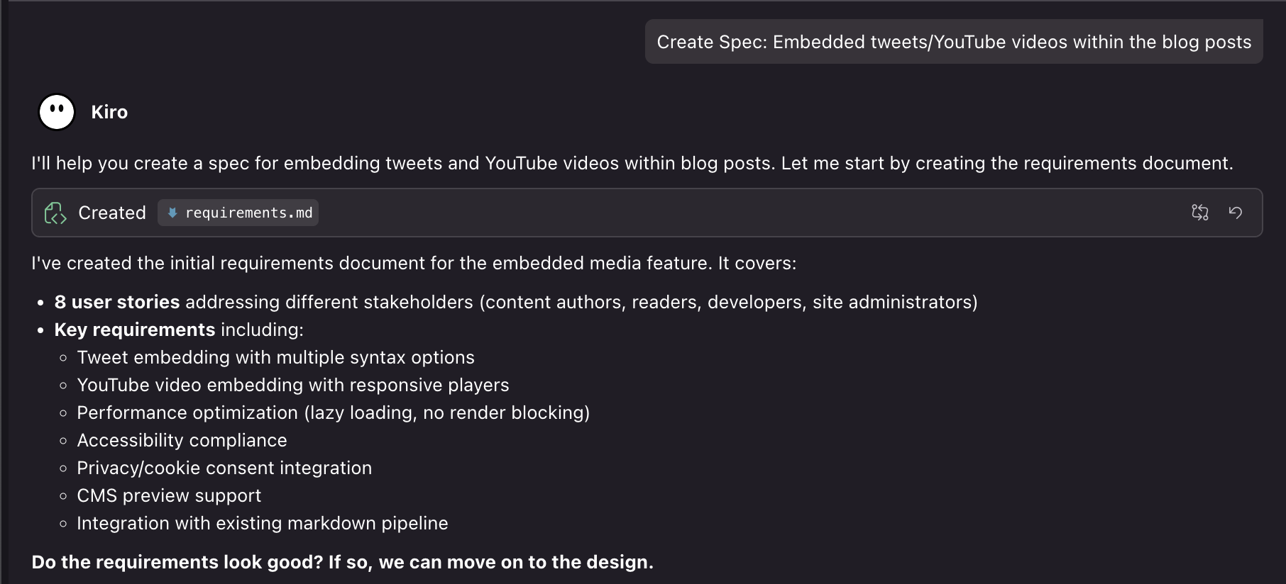 Kiro Requirements Generation